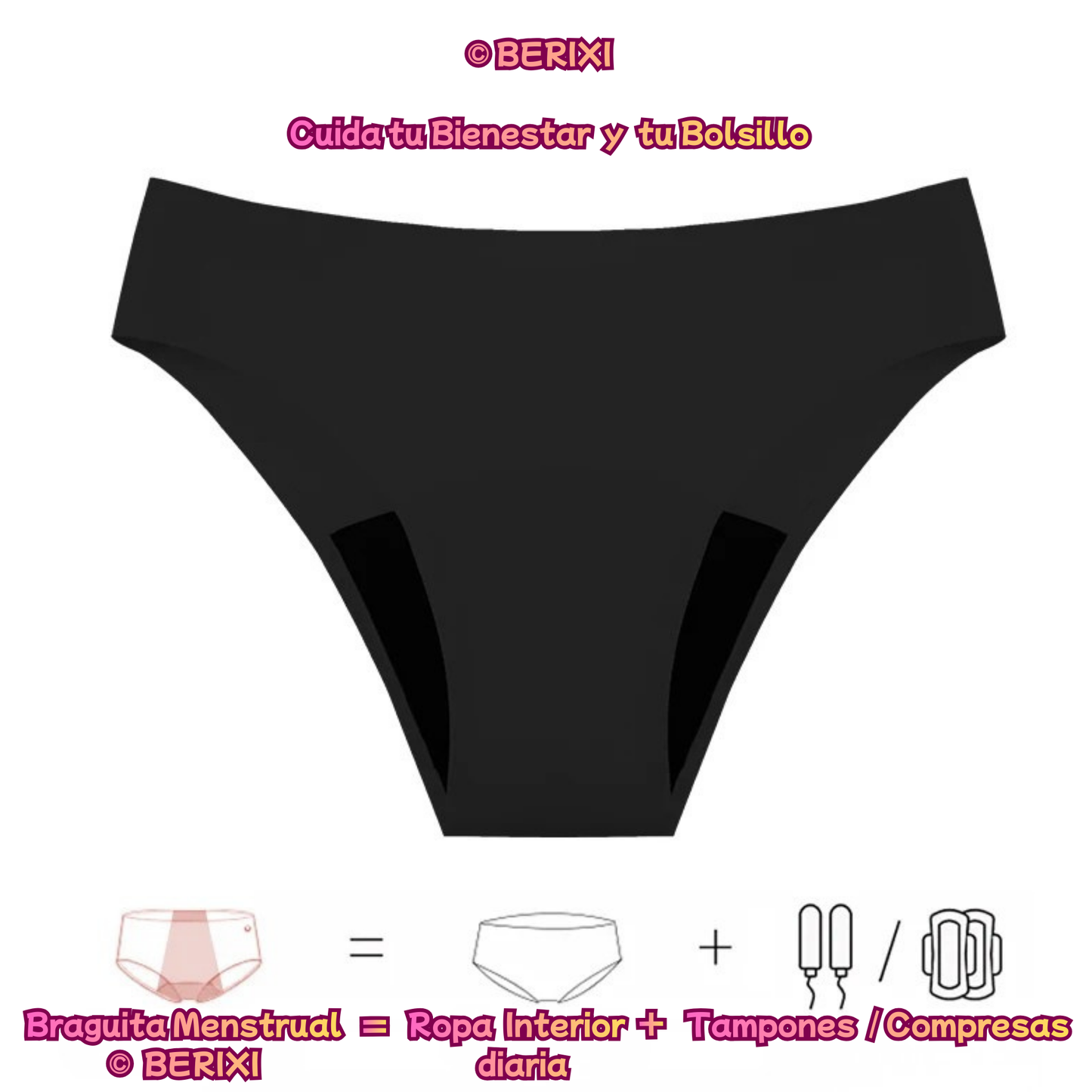 Braguita Menstrual tipo Bikini © 2026, BERIXI - Cómoda, Segura y Discreta